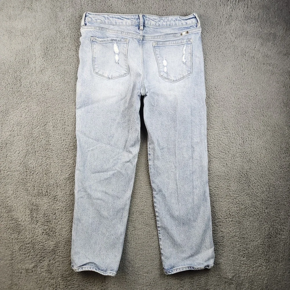 High Rise Porkchop Pocket Straight Leg Jeans Women's Size 31 Light Wash Stretch